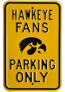Black Iowa Hawkeyes Tigerhawk Logo Parking Sign