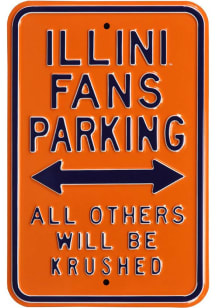 Orange Illinois Fighting Illini Crushed Parking Sign