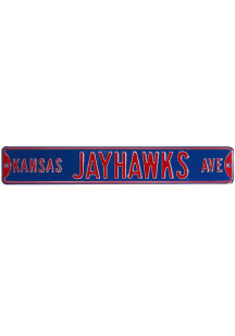 Kansas Jayhawks Blue Metal Street Sign - Blue