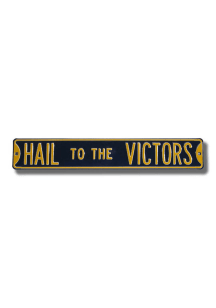 Navy Blue Michigan Wolverines Hail to the Victors Sign