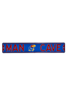 Kansas Jayhawks Man Cave Street Sign - Blue