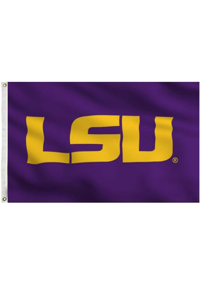 LSU Tigers 3x5 Grommet Purple Silk Screen Grommet Flag