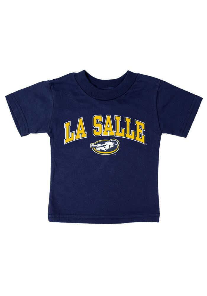 La Salle Explorers Infant Midsize Arch Mascot Short Sleeve T-Shirt Navy Blue