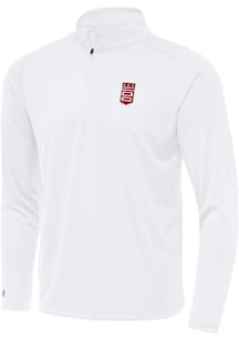 Antigua DC Defenders Mens White Alternate Tribute Long Sleeve Qtr Zip Pullover