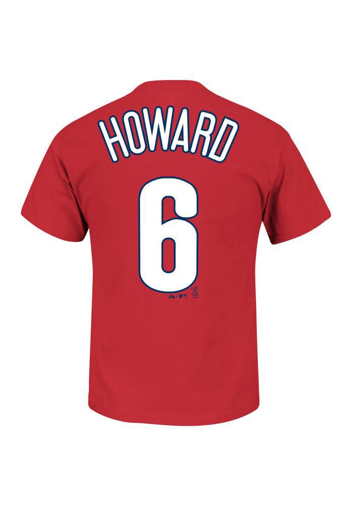 Men's Ryan Howard Philadelphia Phillies Roster Name & Number T-Shirt - Red