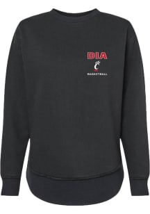 Aïcha Dia Rally Womens Black Cincinnati Bearcats NIL Embroidered Crew Sweatshirt