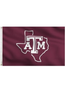 Texas A&amp;M Aggies 3x5 Texas Outline Grommet Maroon Silk Screen Grommet Flag