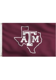 Texas A&M Aggies 3x5 Texas Outline Grommet Maroon Silk Screen Grommet Flag
