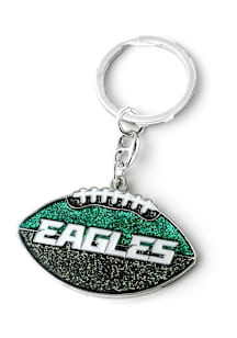 Philadelphia Eagles Glitter Football Keychain - Midnight Green