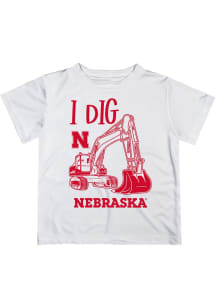 Infant Nebraska Cornhuskers White Vive La Fete Excavator Short Sleeve T-Shirt