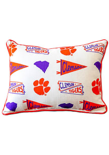 Clemson Tigers Pennant Pattern Pillow