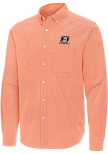 Antigua Anaheim Ducks Mens Orange Porter Long Sleeve Dress Shirt