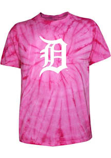 Detroit Tigers Pink Pink Dye Short Sleeve Fashion T Shirt