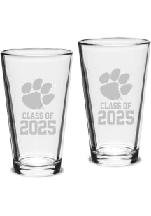 Clemson Tigers Campus Crystal Class of 2025 Set of 2 Pint Glass - White