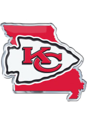 Sports Licensing Solutions Kansas City Chiefs State Shape Car Emblem - Red