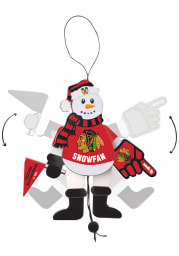 Chicago Blackhawks Cheering Snowman Ornament