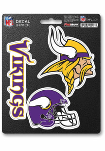 Sports Licensing Solutions Minnesota Vikings 5x7 inch 3 Pack Die Cut Auto Decal - Purple