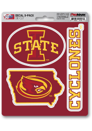 Sports Licensing Solutions Iowa State Cyclones 5x7.5 3D 3 Pack Auto Decal - Red