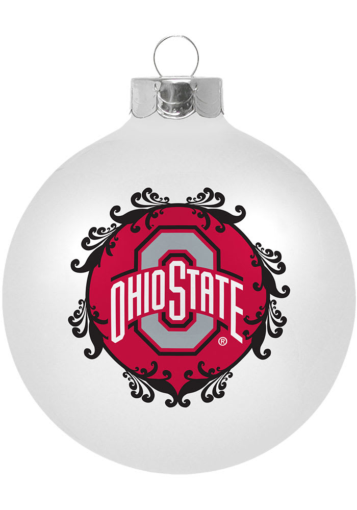 Ohio State Buckeyes Large Glass Ball Ornament