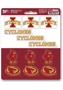 Sports Licensing Solutions Iowa State Cyclones 12 pk Mini Auto Decal - Red
