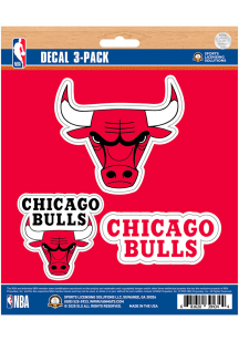 Sports Licensing Solutions Chicago Bulls 3 pk Auto Decal - Red