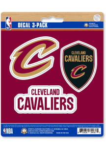 Sports Licensing Solutions Cleveland Cavaliers 3 pk Auto Decal - Maroon
