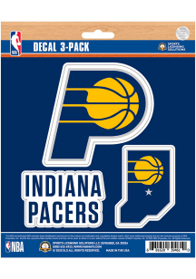 Sports Licensing Solutions Indiana Pacers 3 pk Auto Decal - Navy Blue