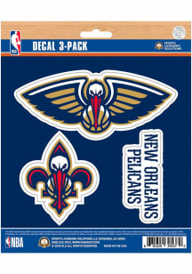 Sports Licensing Solutions New Orleans Pelicans 3 pk Auto Decal - Navy Blue