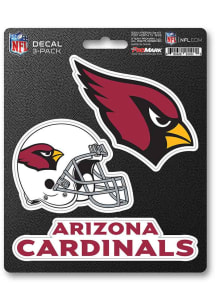 Sports Licensing Solutions Arizona Cardinals 3 pk Auto Decal - Red