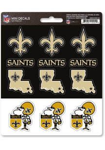 Sports Licensing Solutions New Orleans Saints 12 pk Mini Auto Decal - Gold