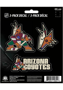 Sports Licensing Solutions Arizona Coyotes 3 pk Auto Decal - Maroon