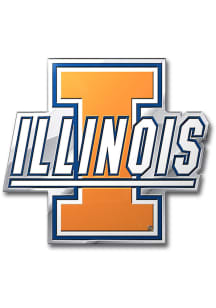 Sports Licensing Solutions Illinois Fighting Illini Embossed Car Emblem - Orange