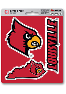 Sports Licensing Solutions Louisville Cardinals 3 pk Auto Decal - Red