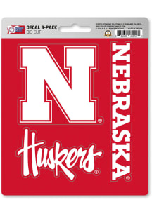 Sports Licensing Solutions Nebraska Cornhuskers 3 pk Auto Decal - Red