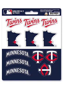Minnesota Twins 12 Pc Mini Auto Decal - Navy Blue