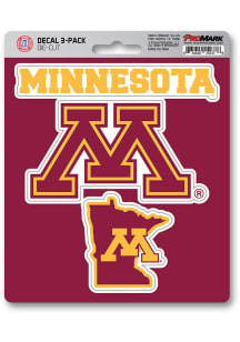 Sports Licensing Solutions Minnesota Golden Gophers 3pk Auto Decal - Maroon