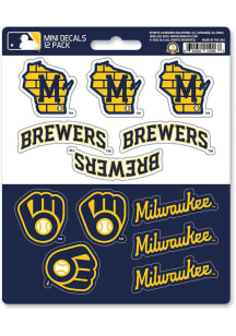 Sports Licensing Solutions Milwaukee Brewers 12pk mini Auto Decal - Navy Blue