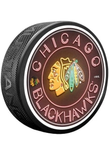 Chicago Blackhawks Neon Hockey Puck