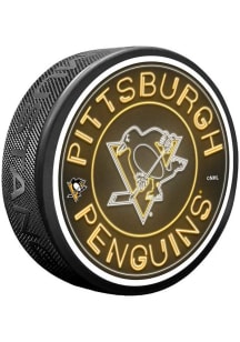 Pittsburgh Penguins Neon Hockey Puck
