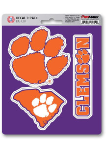 Sports Licensing Solutions Clemson Tigers 3pk Vinyl Auto Decal - Orange