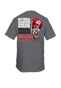 Indiana Hoosiers Charcoal 2025 CFP National Champions Helmet Short Sleeve T Shirt