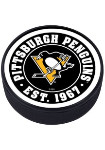 Pittsburgh Penguins Textured Team Established Hockey Puck