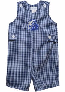 Vive La Fete Drake Bulldogs Baby Blue Gingham Overalls