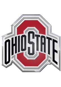 Ohio State Buckeyes Red Sports Licensing Solutions Aluminum Color Design Car Emblem