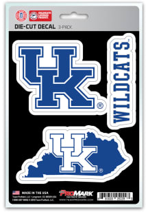 Sports Licensing Solutions Kentucky Wildcats 5x7.5 3-Pack Die-Cut Auto Decal - Blue