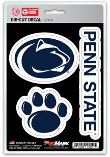 Sports Licensing Solutions Penn State Nittany Lions 5x7 inch 3 Pack Die Cut Auto Decal - Navy Bl..