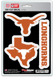 Sports Licensing Solutions Texas Longhorns 5x7.5 3-Pack Die-Cut Auto Decal - Burnt Orange