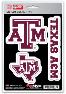 Sports Licensing Solutions Texas A&amp;M Aggies 5x7 inch 3 Pack Die Cut Auto Decal - Maroon
