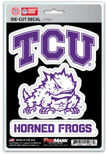 Sports Licensing Solutions TCU Horned Frogs 5x7 inch 3 Pack Die Cut Auto Decal - Purple