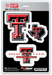 Sports Licensing Solutions Texas Tech Red Raiders 5x7 inch 3 Pack Die Cut Auto Decal - Red